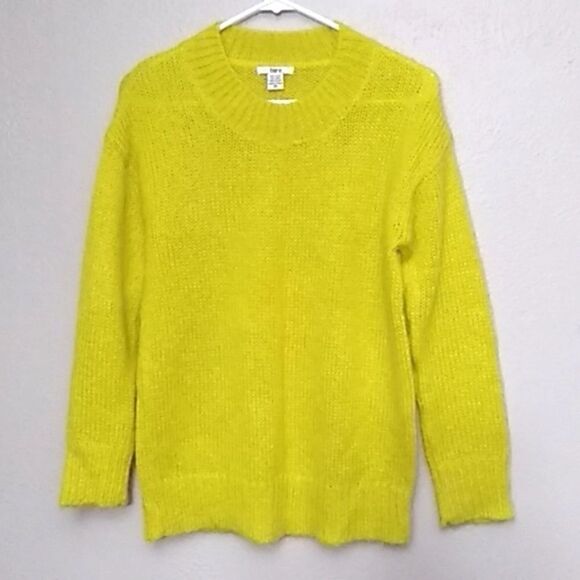 Bar III Loosely Knit Mustard Mohair Sweater - XS - Picture 1 of 8